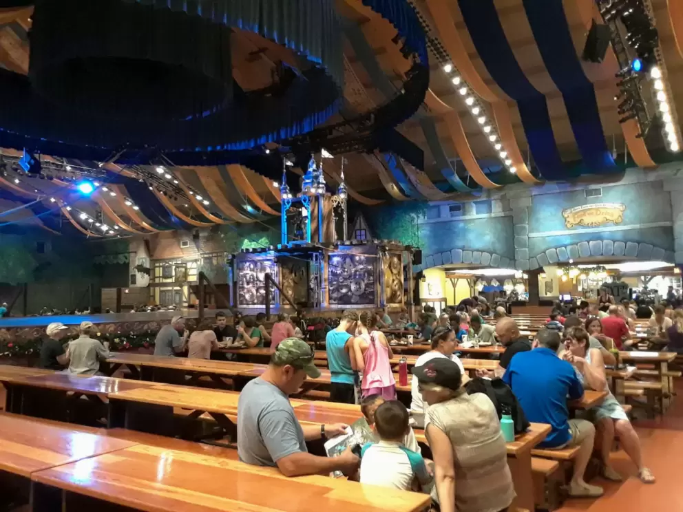 Sitting at the abundant tables in Das Festhaus.