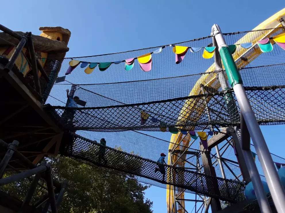 Rope net play area at Land of the Dragons.