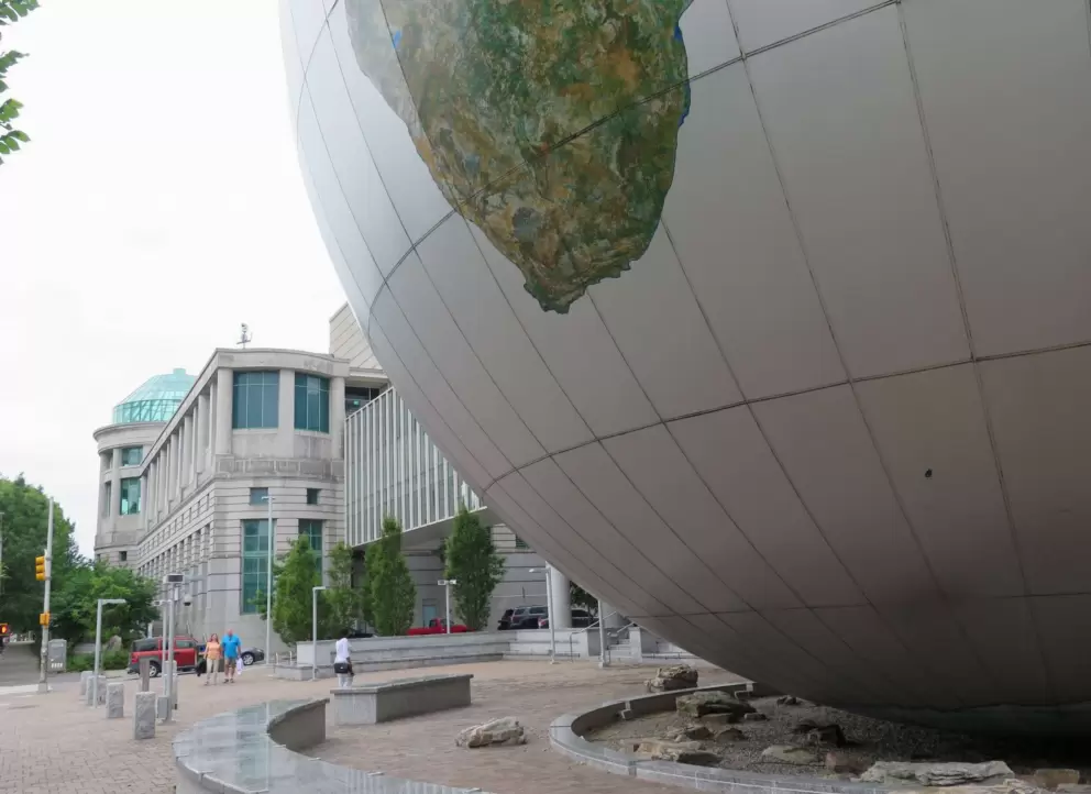 The globe outside.
