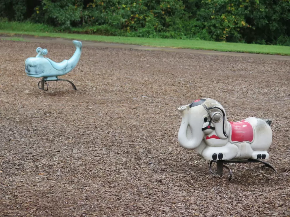 Elephant and whale bouncies.