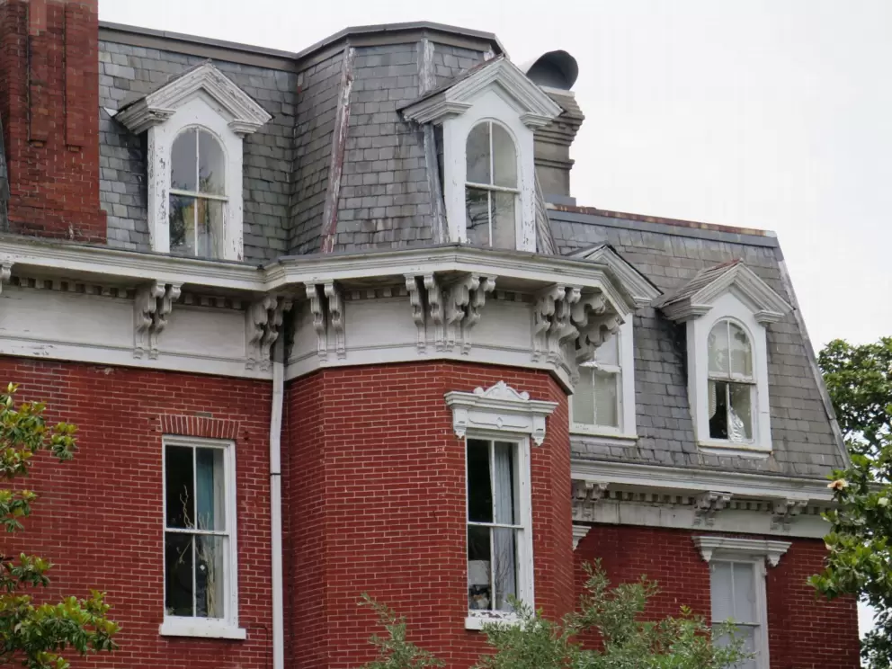 Historic house with dollhouse windows.