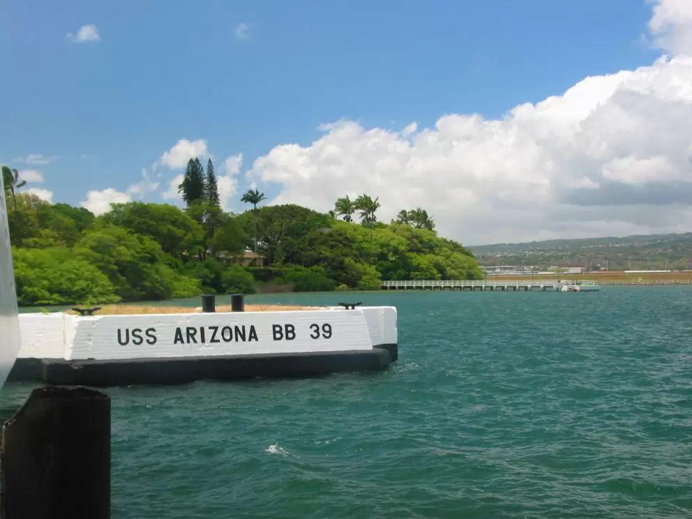The Arizona Memorial in Pearl Harbor.