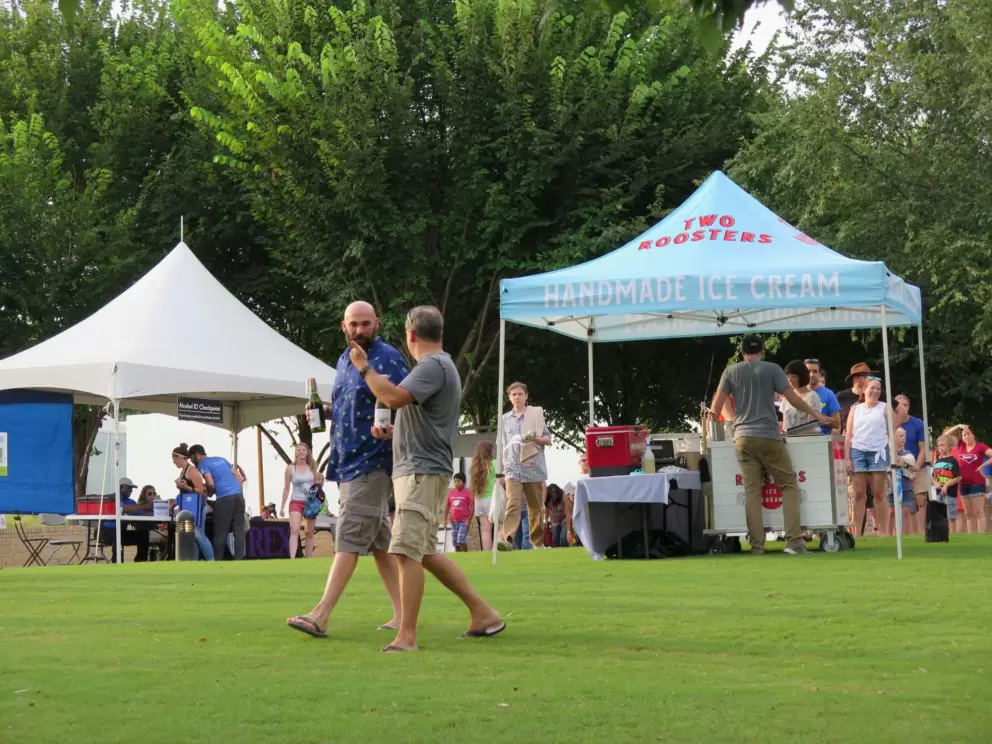 Ice cream stand at a summer concert.