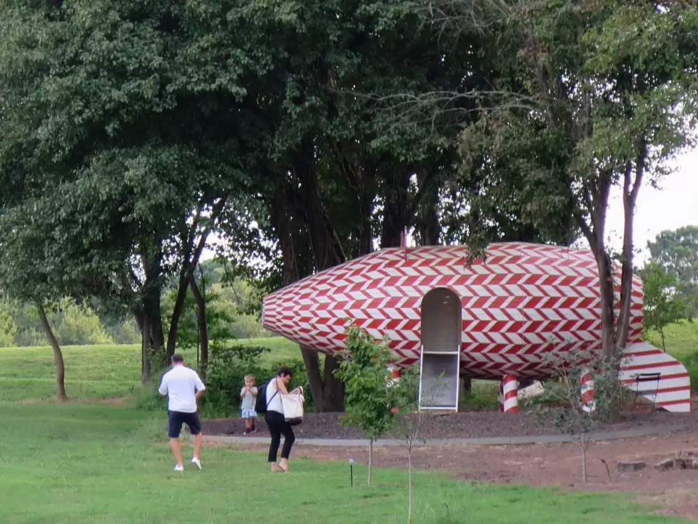 Rocket ship on the grounds.