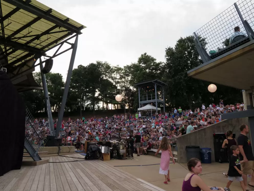 View from behind the stage.