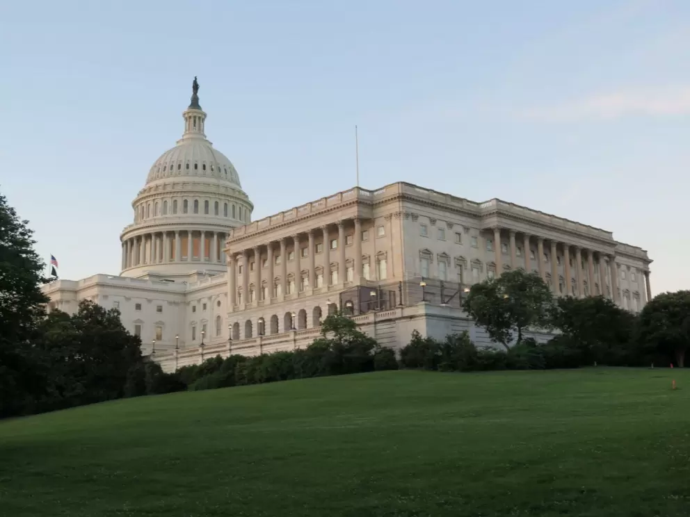 Lawn and side view of the Capitol.