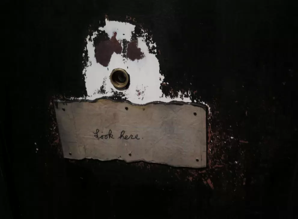 Hole to look through- the children's area is interactive.