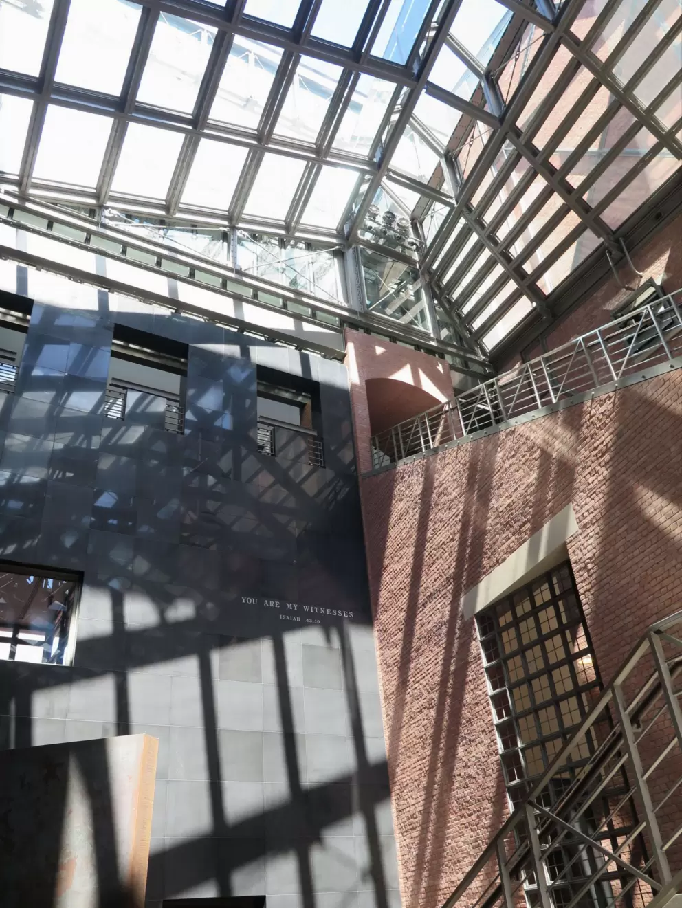 Looking up at the impressive architecture.