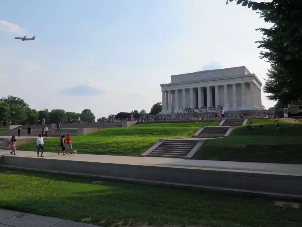 Stairs up to the Lincoln Memorial.
