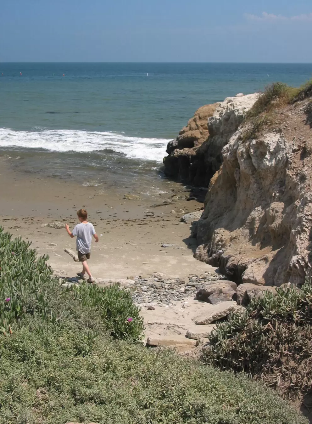 The western end of Goleta Beach, as seen from the bike path that leads up to UCSB.