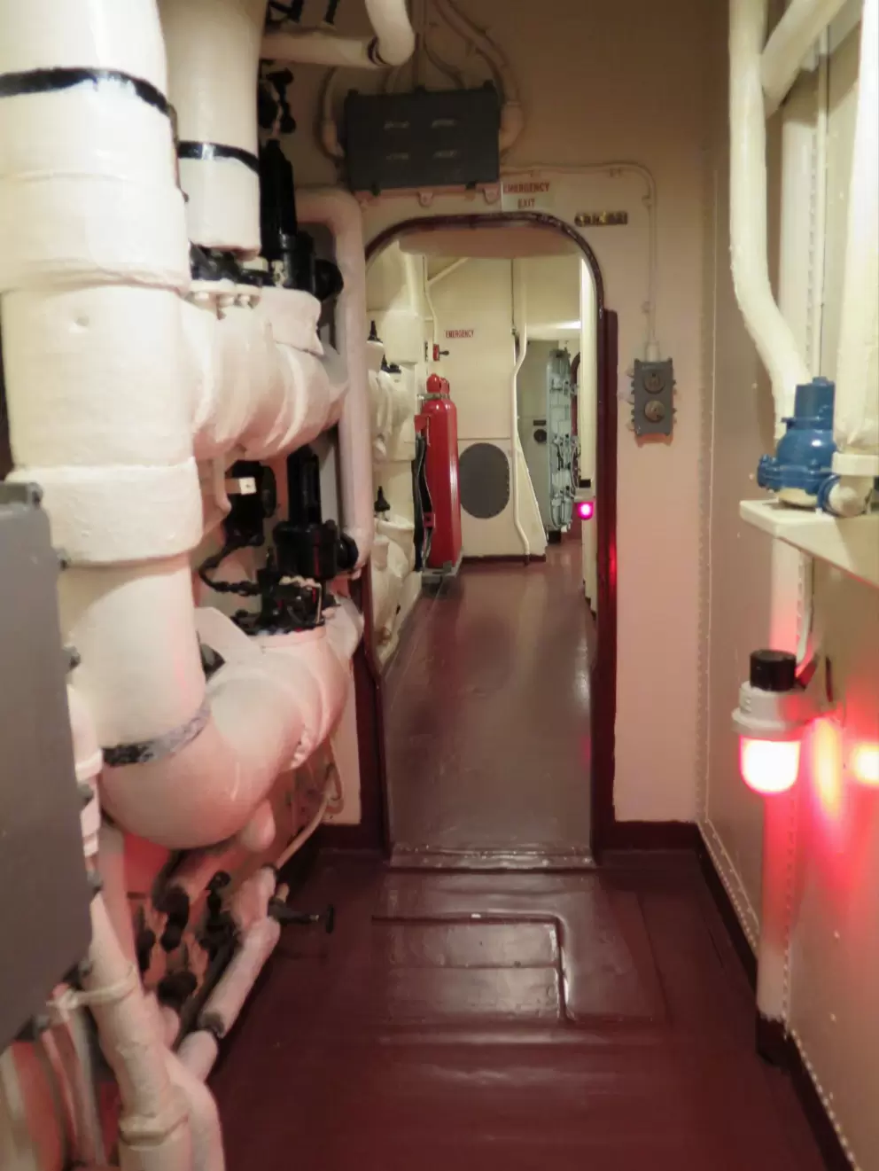 Walking the halls of the ship.