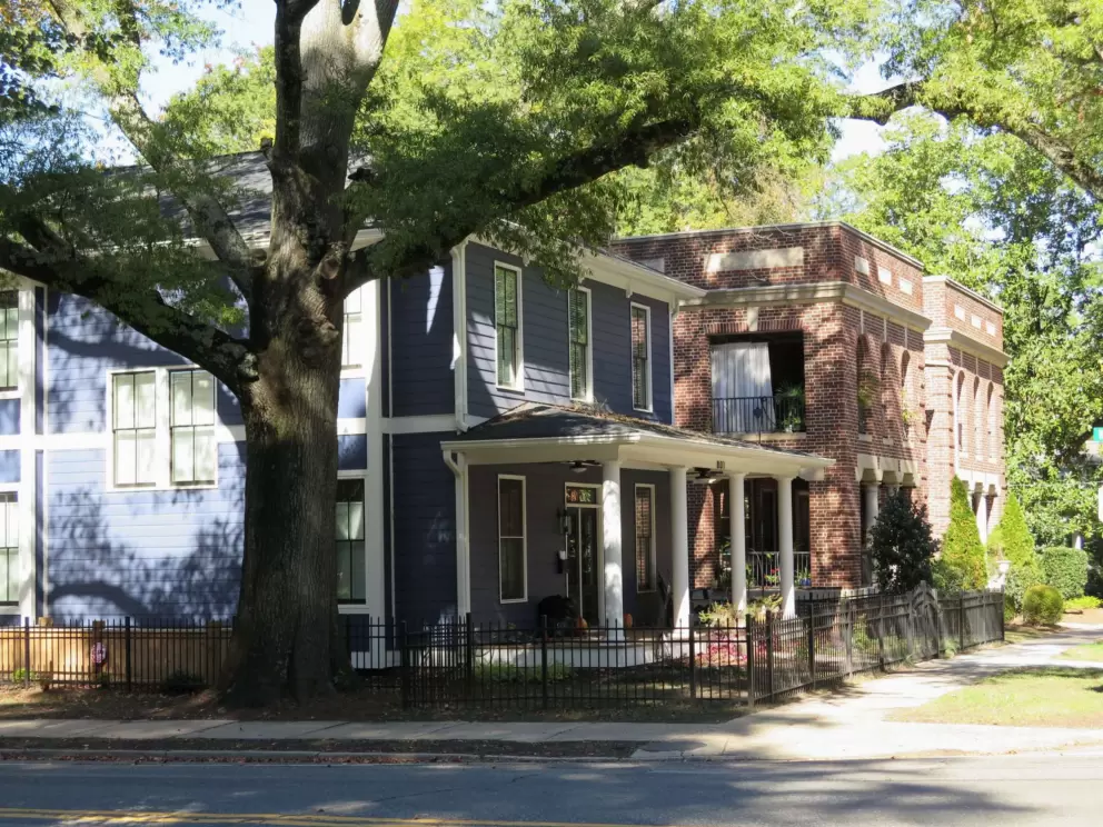 Homes on Lancaster Street, near campus.