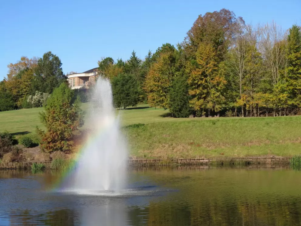 Rainbow in the fountain.