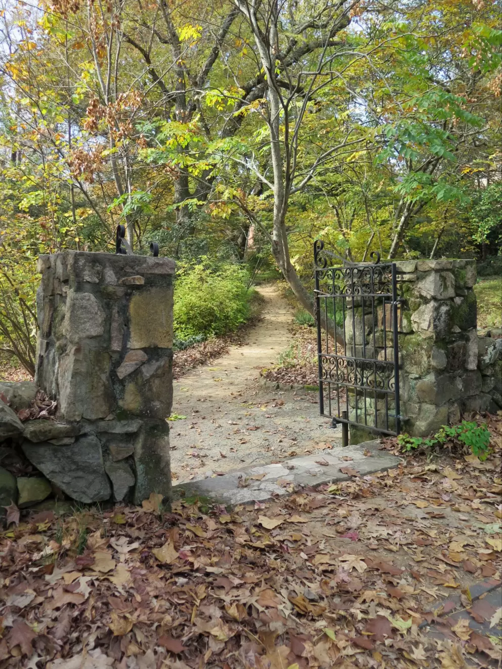 Gate to Coker Arboretum in the autumn.