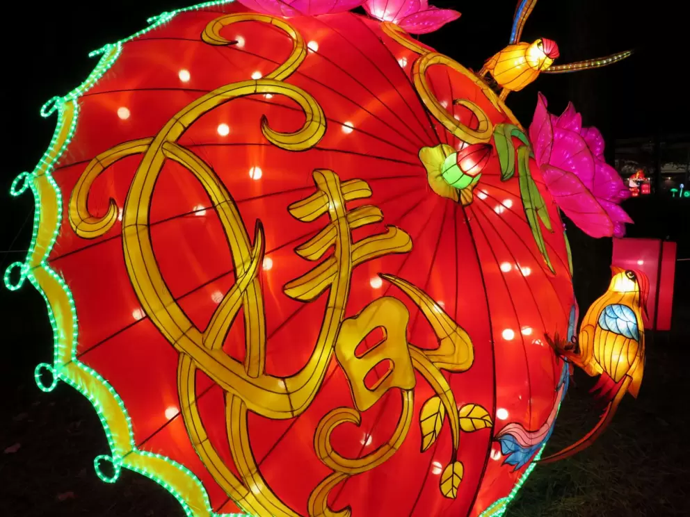 Red umbrella, at the Chinese Lantern Festival.