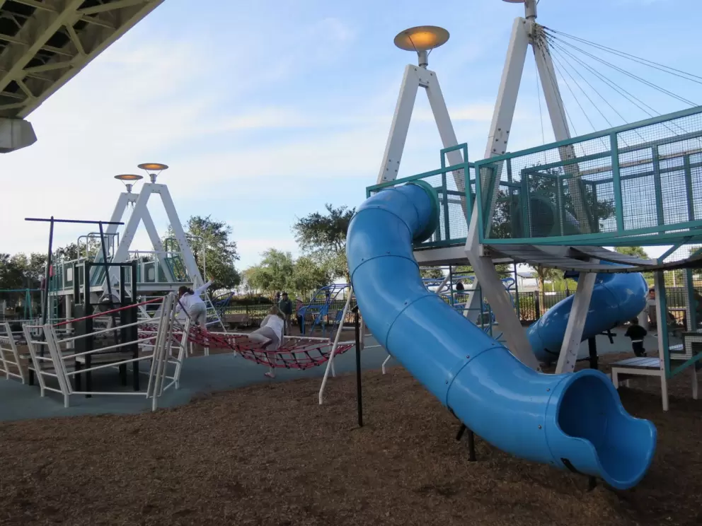 Playground that looks like the bridge.
