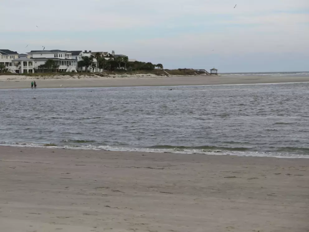 Looking across the water at Breach Inlet.