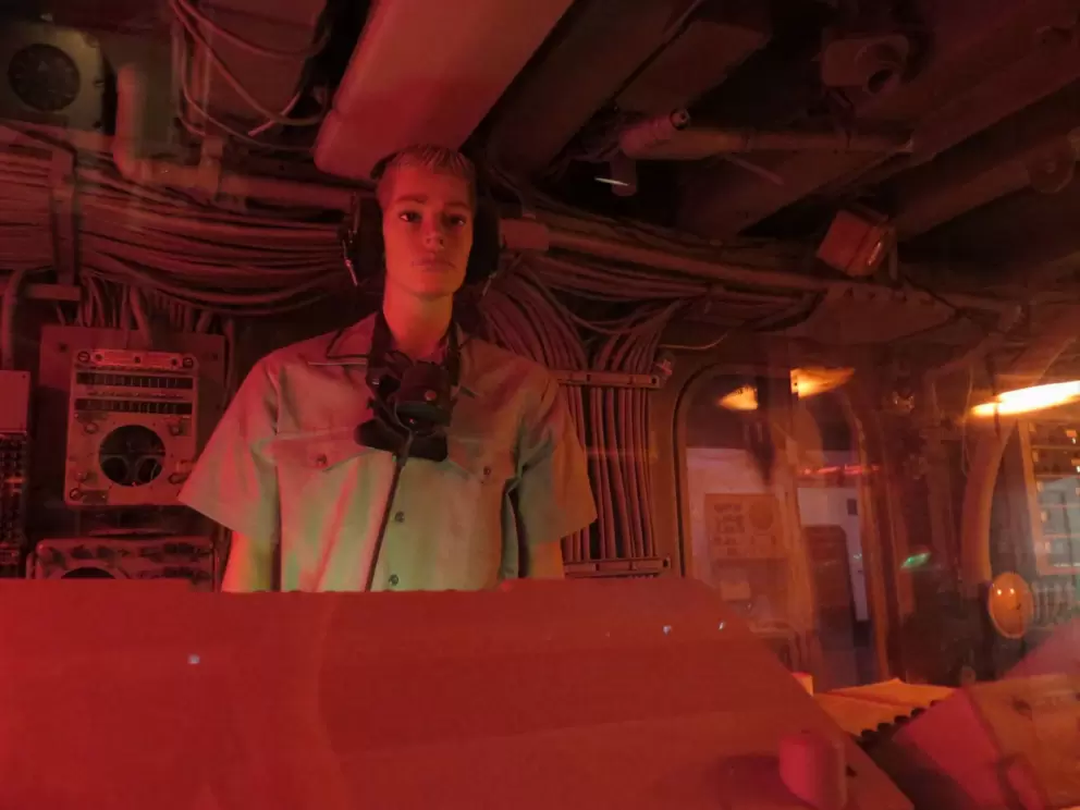 Model of a navy man working on the ship.