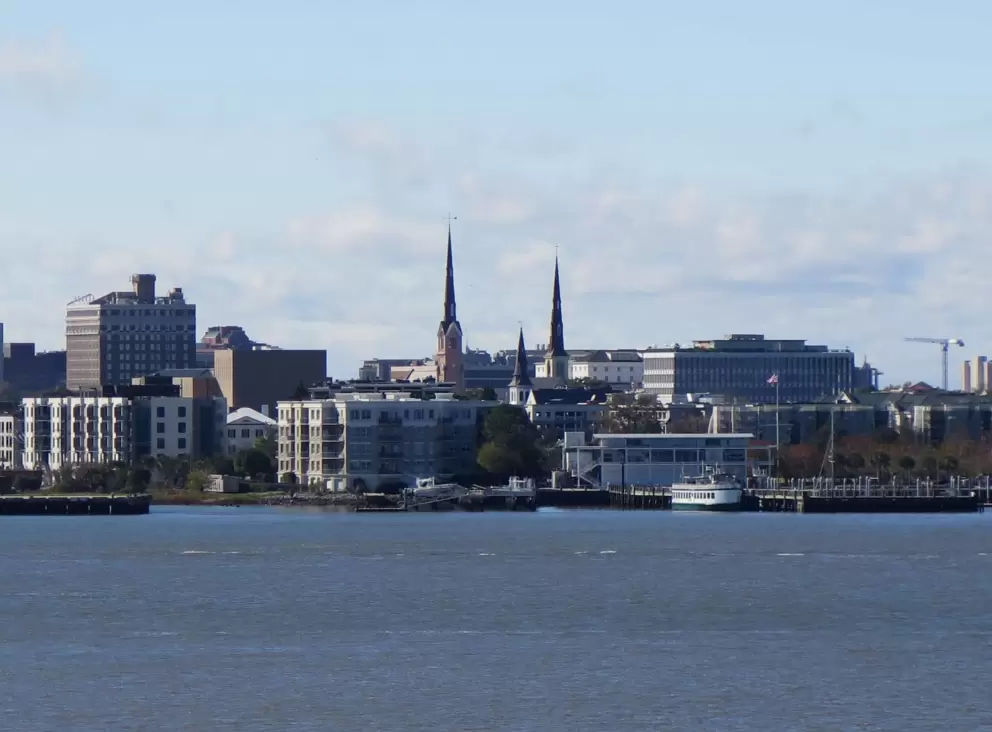 View across to downtown Charleston.