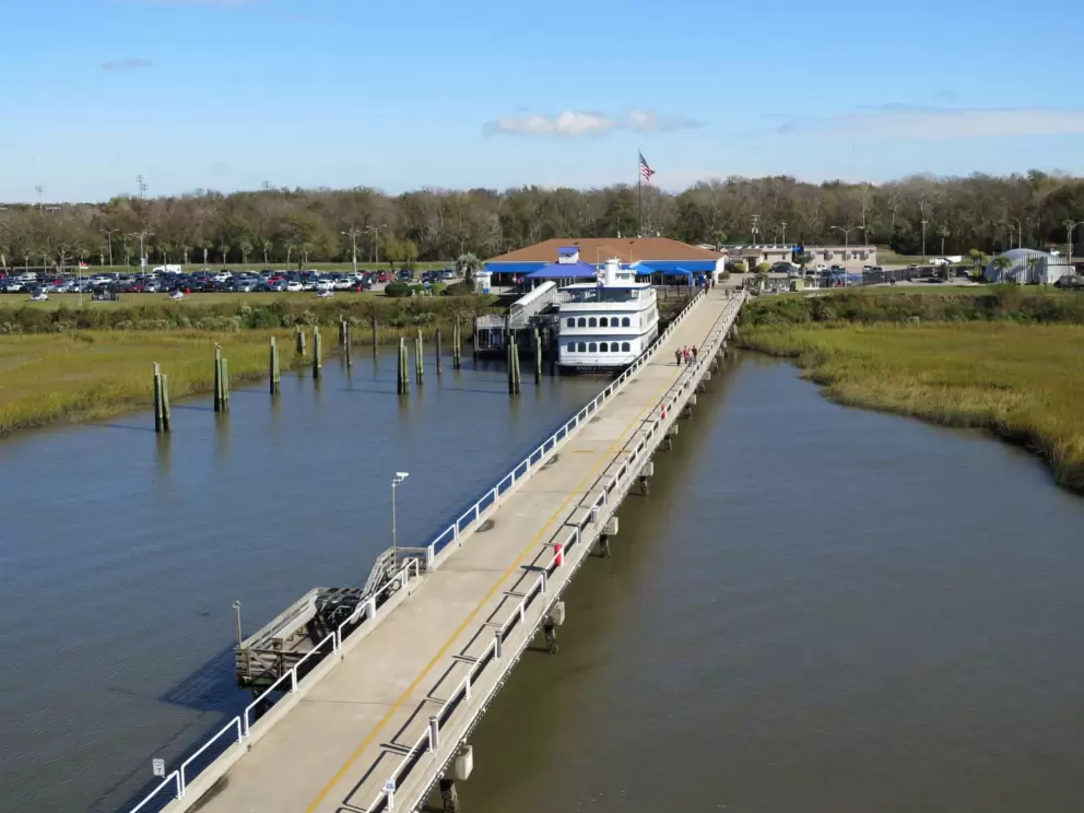 Looking back toward Patriots Point.