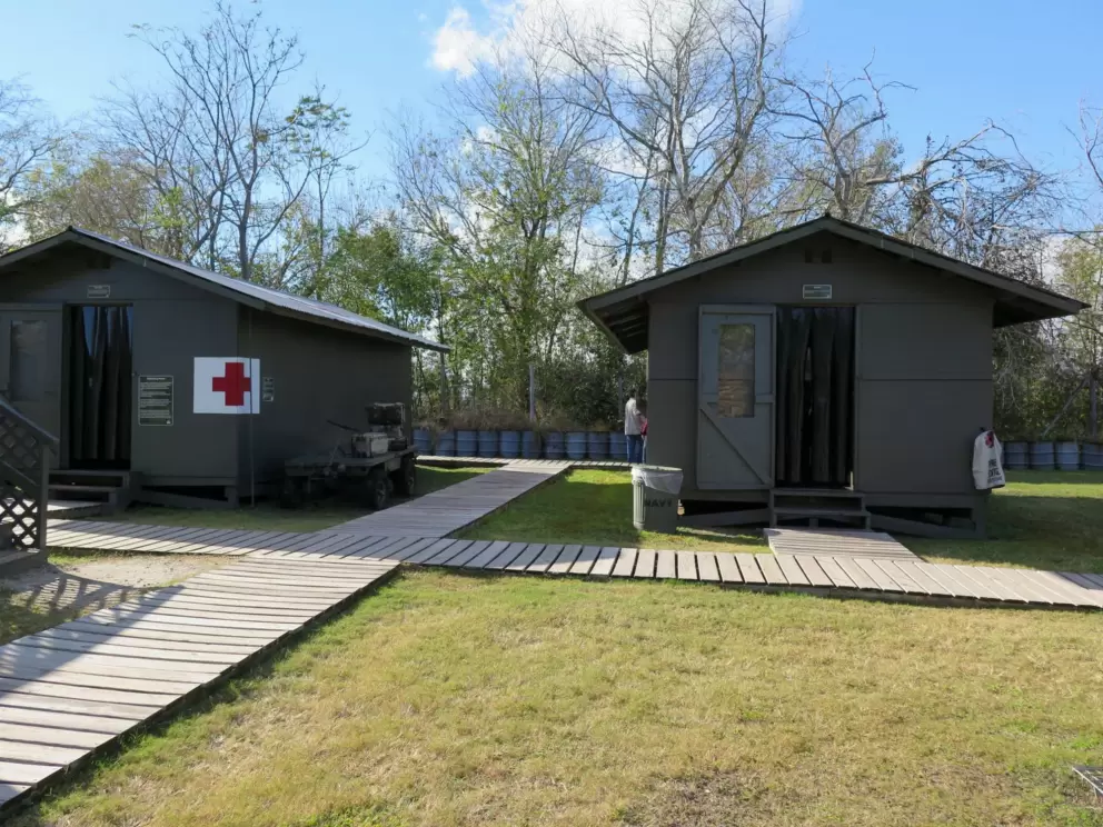 You can watch film footage inside some of the buildings at the Vietnam Experience.