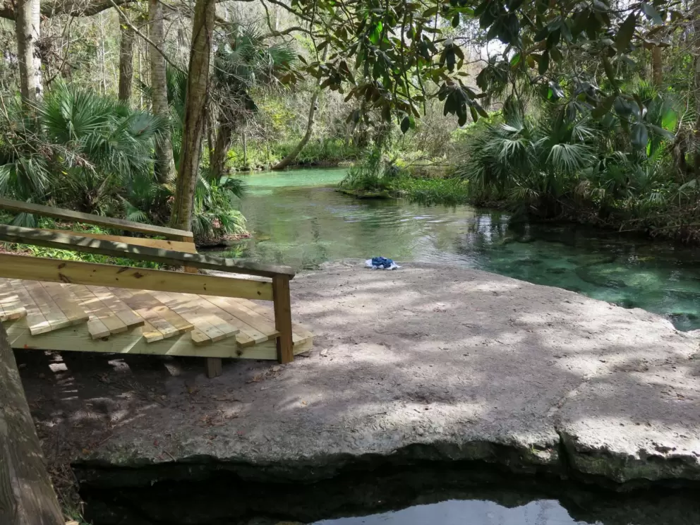 This is where you get in to begin floating down the lazy river.