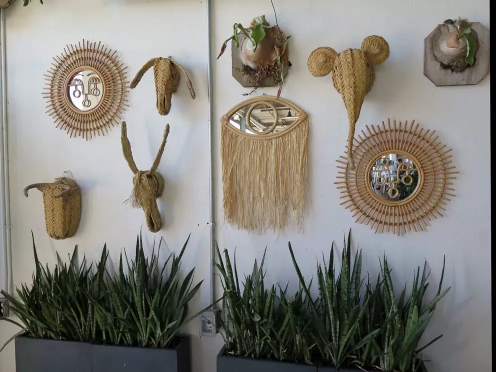 Wall decorations outside.