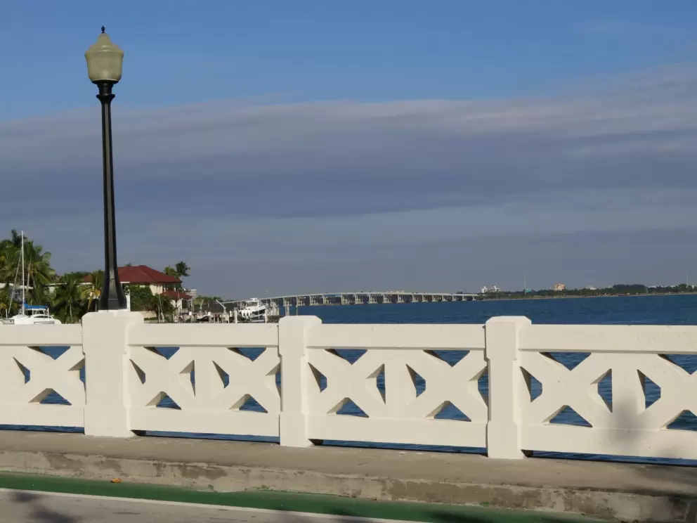Venetian bridge and causeway in the distance.