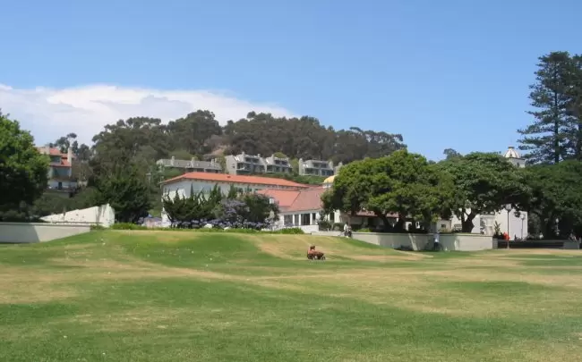 The huge sloping park by the mission- a hangout for homeless, unfortunately.