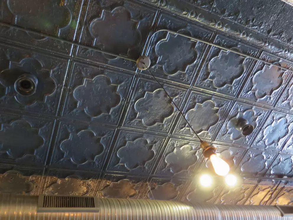 Ceiling inside Press Coffee and Crepes, a cafe nearby.