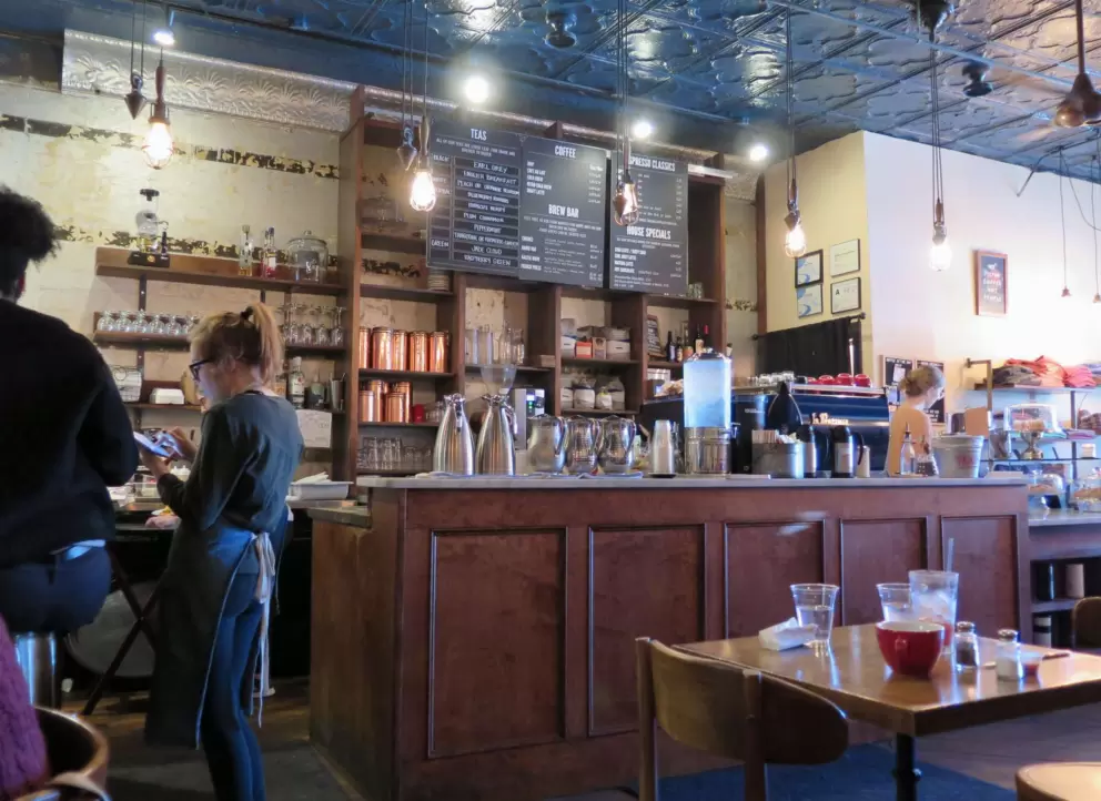 Press Coffee and Crepes, a good place to get lunch nearby.