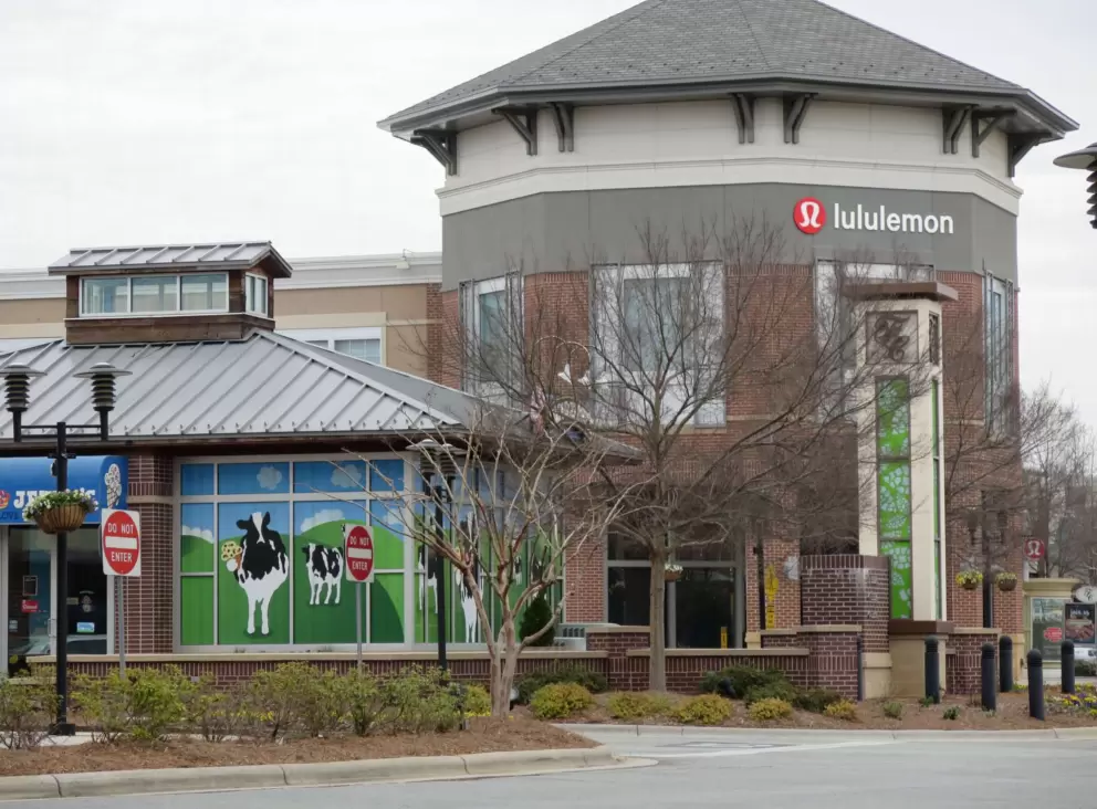 Lululemon store and Ben and Jerry's Ice Cream.