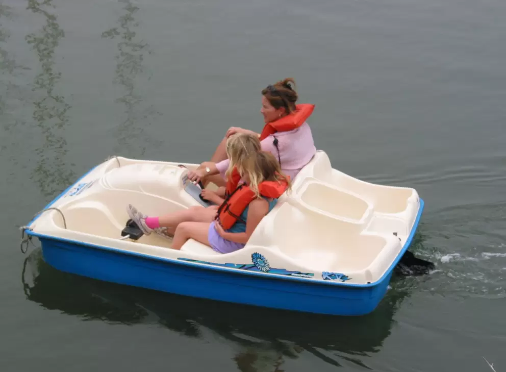 Paddle boats to rent.