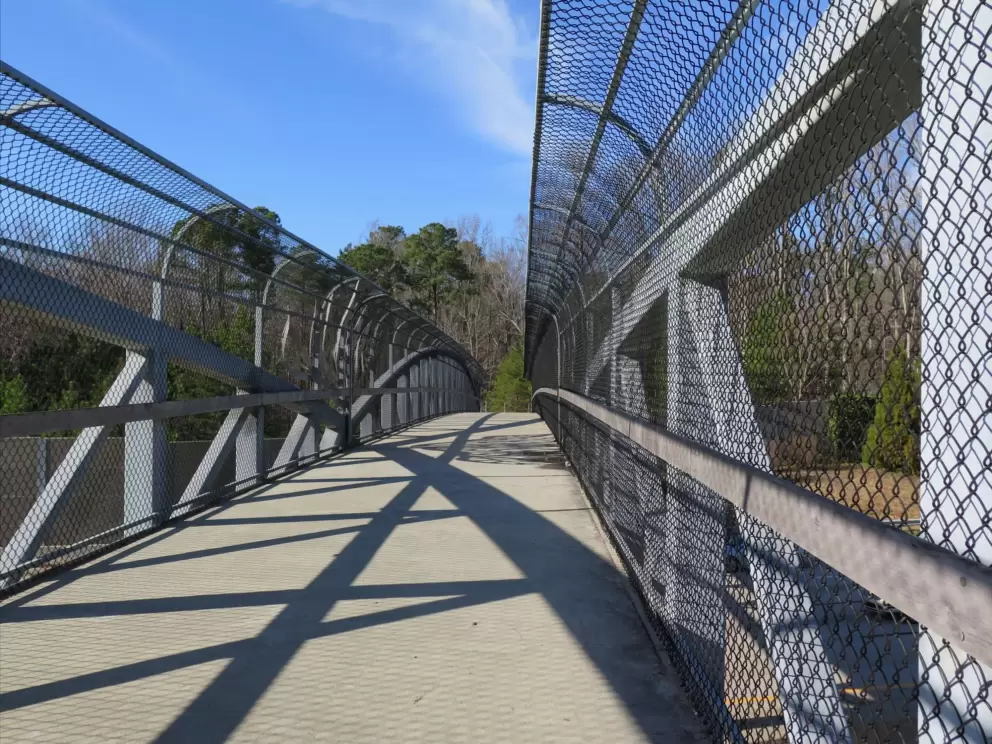 The freeway pedestrian bridge.