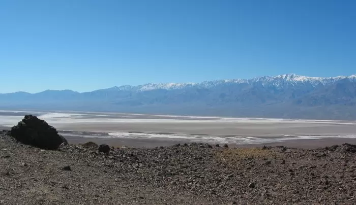View across the massive expanse that is Death Valley, as seen from Mosaic Canyon. 