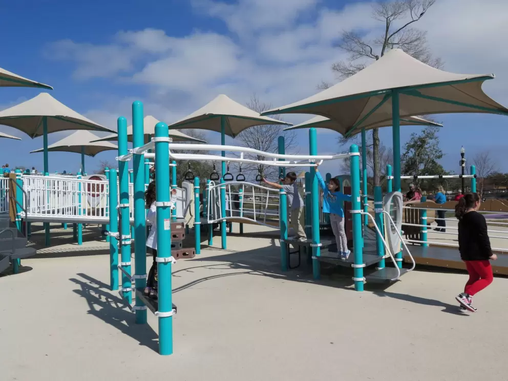 Monkey bars at Savannah's Playground.