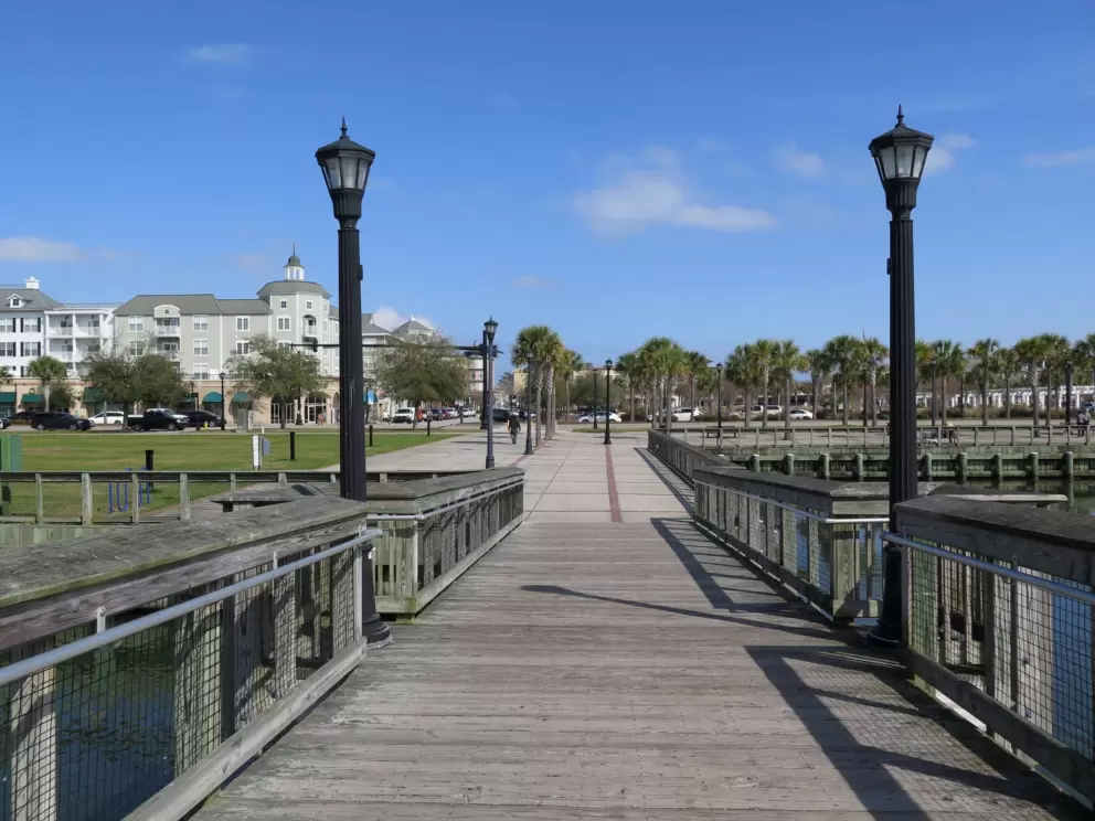 The bridge leading to Market Common.
