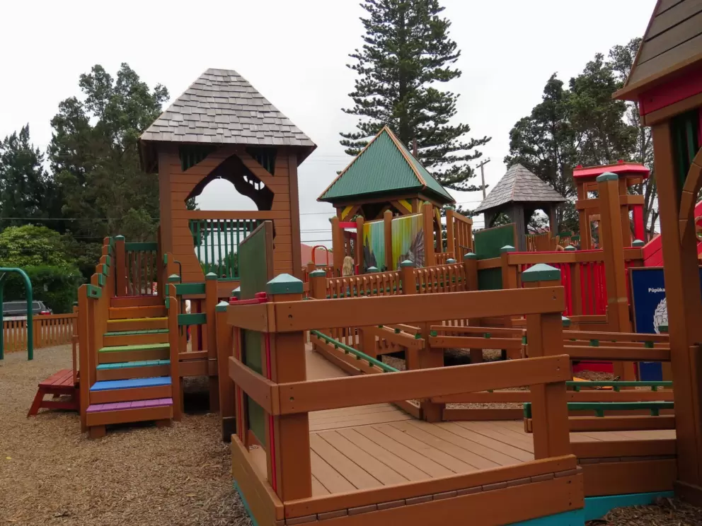 Cute wooden playground.