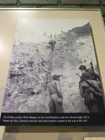 On D-Day, rangers scaled the 40-foot-high cliff at Pointe du Hoc, with German bunkers waiting at the top.