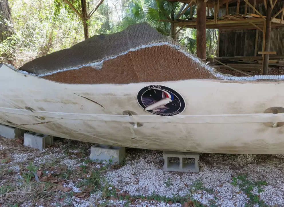 X-37B Orbital Test Vehicle, that washed up on the beach nearby.