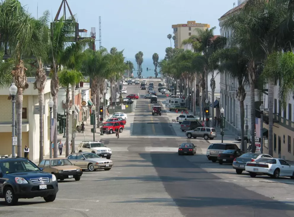 View of downtown Ventura and the ocean from City Hall.
