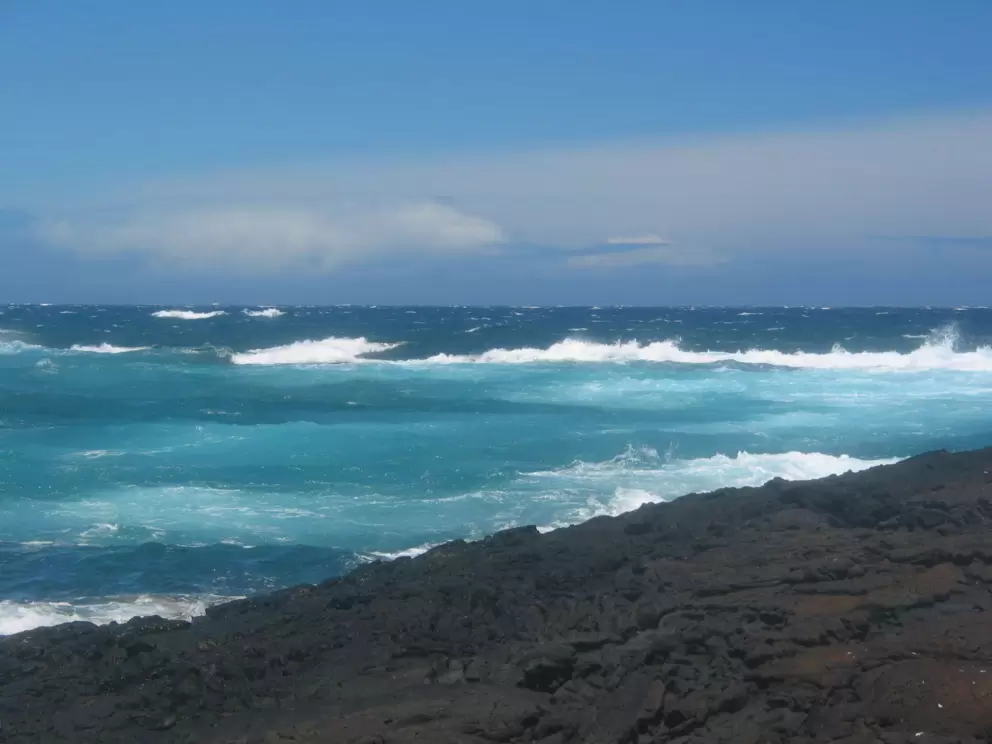 Painter's palette of sea colors at Punalu'u Beach.