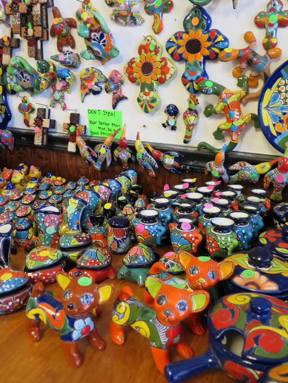 Pottery for sale at Rancho Grande Restaurant.