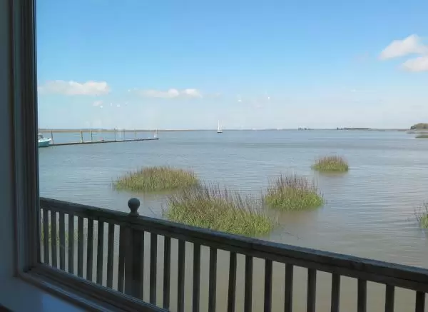 View from the window inside The Wharf Restaurant.