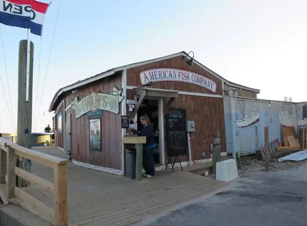 Old American Fish Company, a bar where Safe Haven was filmed, at the end of Yacht Basin Drive. 