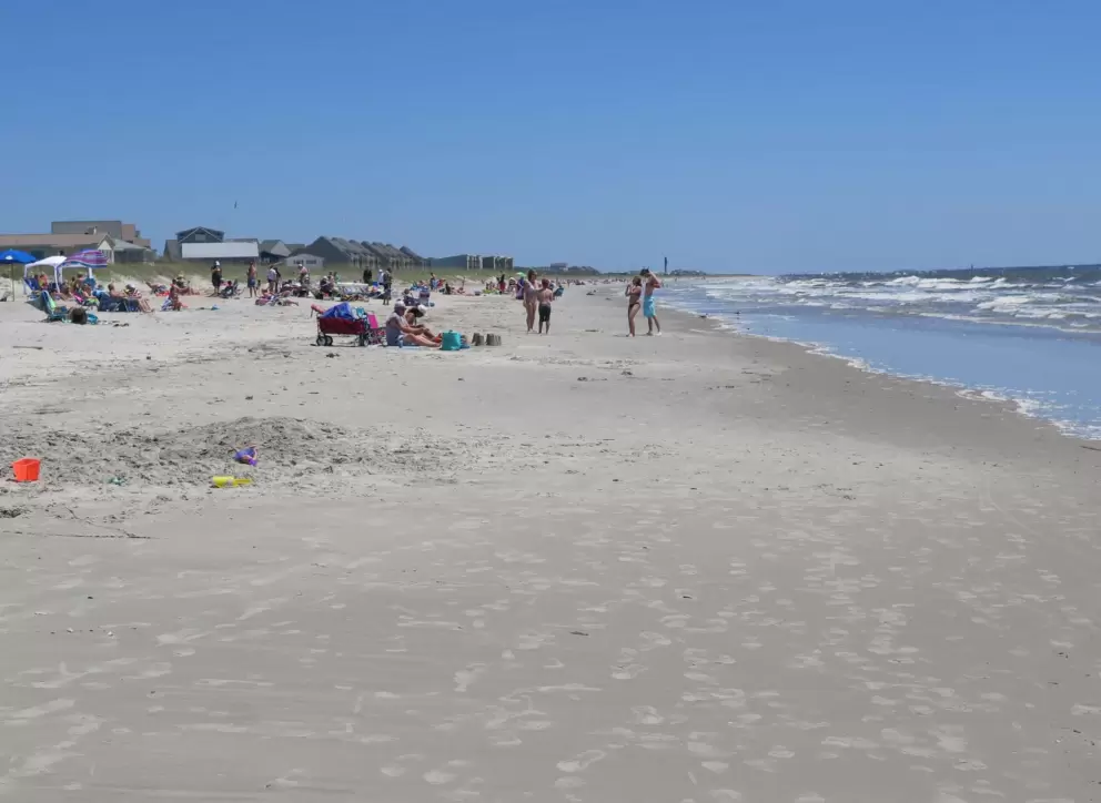Playing at the shore.