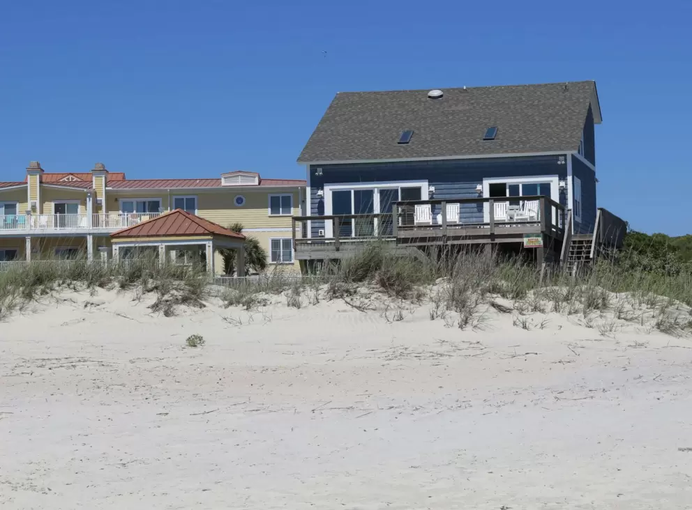 Beachhouse at the edge of the beach.