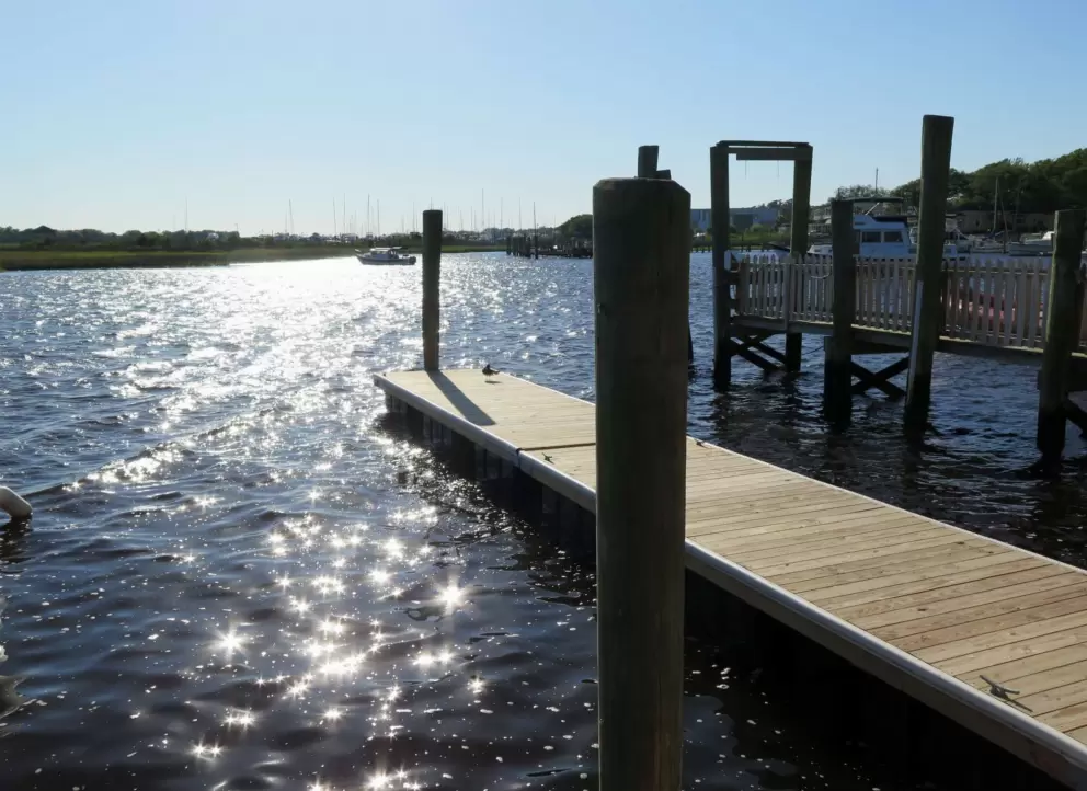 Dock outside Fishy Fishy Cafe.