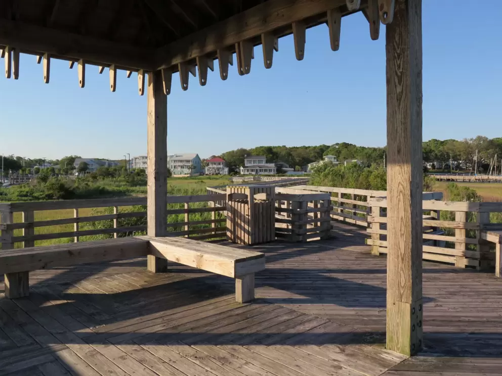 Gazebo with nice ornamentation.