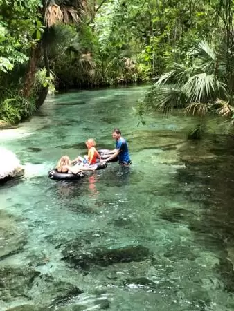 Family ride down the lazy river!